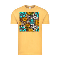 Vintage Mustard western gemstone and sunflower seamless pattern Vintage Tee - BundleAndBundleShop