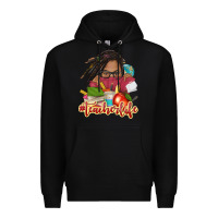 Black afro woman teacher life Premium Hoodie - NancyCooperArtShop