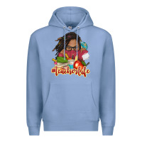 Colony Blue afro woman teacher life Premium Hoodie - NancyCooperArtShop