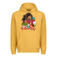 Mustard afro woman teacher life Premium Hoodie - NancyCooperArtShop