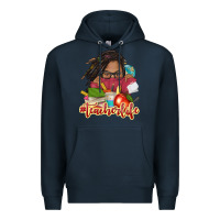 Navy afro woman teacher life Premium Hoodie - NancyCooperArtShop