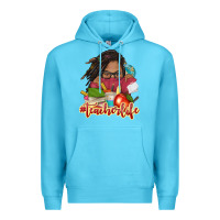 Ocean Blue afro woman teacher life Premium Hoodie - NancyCooperArtShop