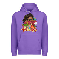 Purple afro woman teacher life Premium Hoodie - NancyCooperArtShop