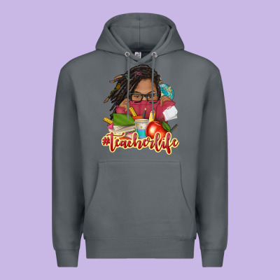 Afro Woman Teacher Life Premium Hoodie Designed By Nancycooperartshop