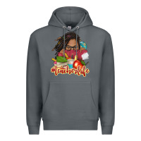 Rock afro woman teacher life Premium Hoodie - NancyCooperArtShop