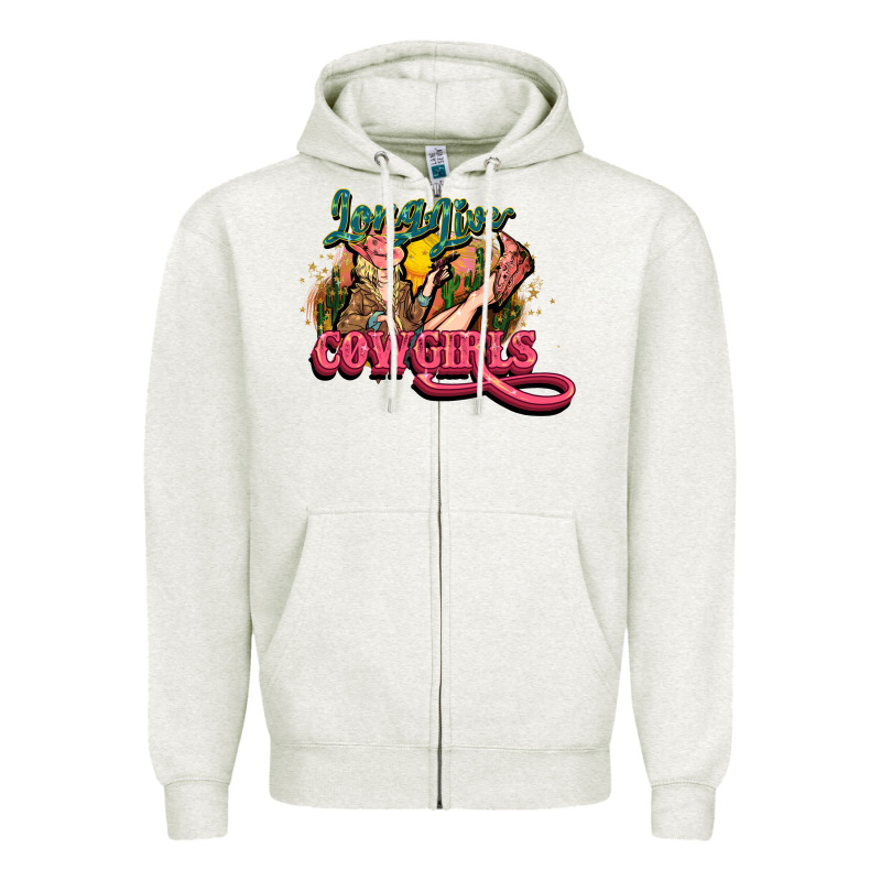Long Live Cowgirls Zipper Hoodie by NancyCooperArtShop | Teevron