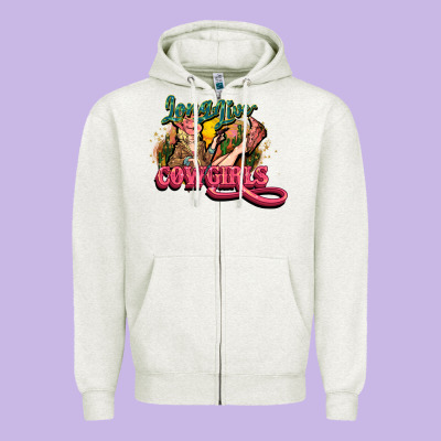 Long Live Cowgirls Zipper Hoodie Designed By Nancycooperartshop