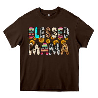Chocolate Brown blessed mama Heavy Core Tee - Zillion Design Studio