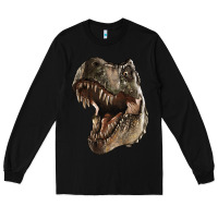 Black Tyrannosaurus T Rex Face Long Sleeve Tee - LillyAllenDesigns