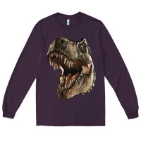 Plum Tyrannosaurus T Rex Face Long Sleeve Tee - LillyAllenDesigns