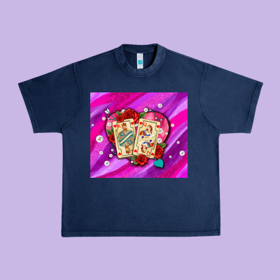 Valentines Day Playing Cards And Pearl Watercolor Urban Heavy Tee Designed By Adodesignshop