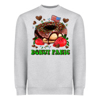 Heather Grey donut panic Heavyweight Sweatshirt - AdoDesignShop