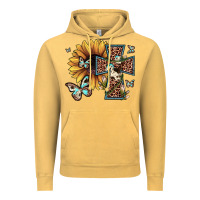 Vintage Mustard leopard cross sunflower butterfly Vintage Hoodie - JahusDesignShop