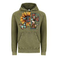 Vintage Olive leopard cross sunflower butterfly Vintage Hoodie - JahusDesignShop