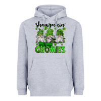 Heather Grey shamrockin' with my gnomies st patrick's day Heavyweight Hoodie - Jasminsmagicworld