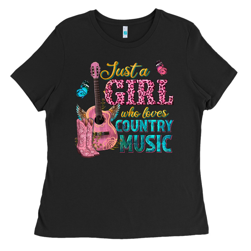Just A Girl Who Loves Country Music Ladies Tee by texasbilliewilder | Teevron