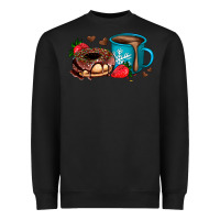 Black donut coffee strawberry Heavyweight Sweatshirt - AdoDesignShop
