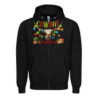 Black cowboy christmas Zipper Hoodie - MaliasSmallBusiness