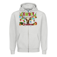 Dove Grey cowboy christmas Zipper Hoodie - MaliasSmallBusiness