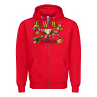 Red cowboy christmas Zipper Hoodie - MaliasSmallBusiness