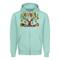 Seafoam cowboy christmas Zipper Hoodie - MaliasSmallBusiness