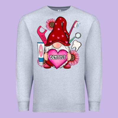 Valentines Day Dentist Gnome Premium Sweatshirt Designed By Ranaportraitstore