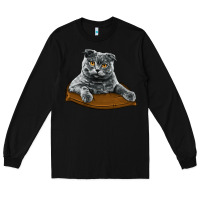 Black Scottish Fold Long Sleeve Tee - LillyAllenDesigns