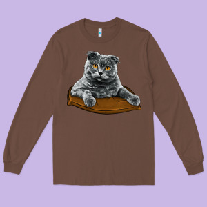 Scottish Fold Long Sleeve Tee Designed By Lillyallendesigns
