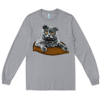 Heather Grey Scottish Fold Long Sleeve Tee - LillyAllenDesigns