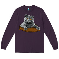 Plum Scottish Fold Long Sleeve Tee - LillyAllenDesigns