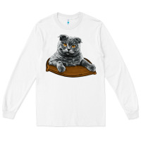 White Scottish Fold Long Sleeve Tee - LillyAllenDesigns