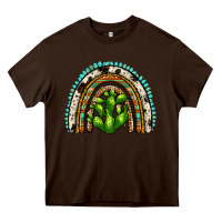 Chocolate Brown western cactus rainbow Heavy Core Tee - Zillion Design Studio