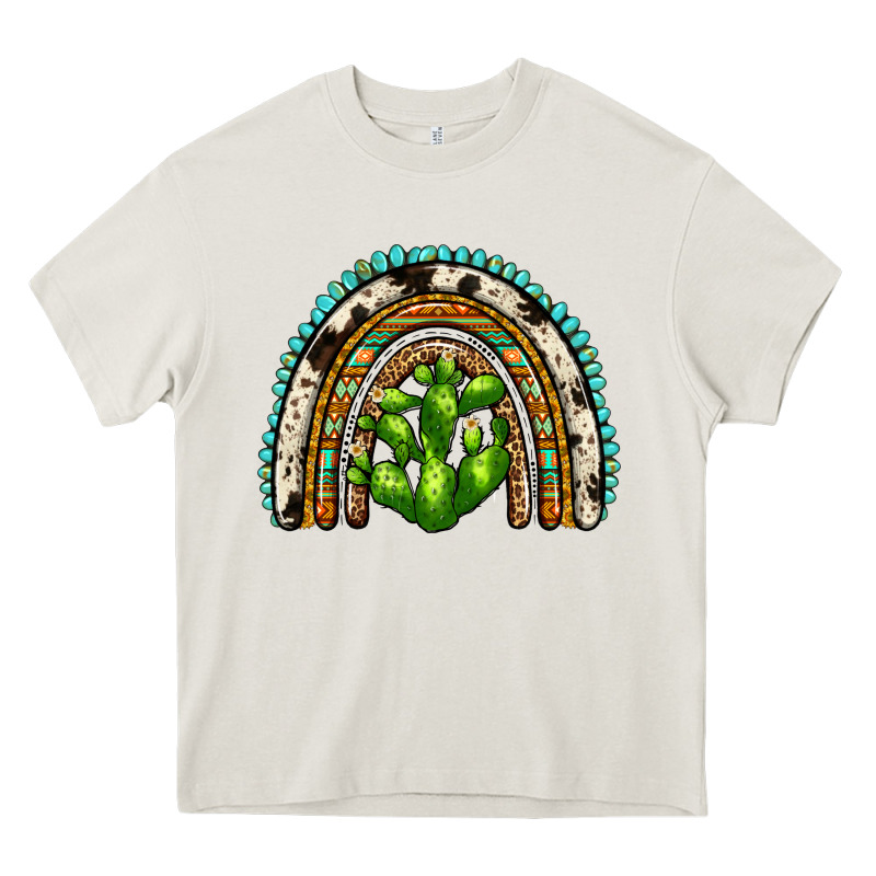 Western Cactus Rainbow Heavy Core Tee by Zillion Design Studio | Teevron