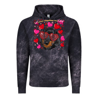 Cloud Black valentine's day  dachshund puppy Vintage Hoodie - RanaPortraitStore