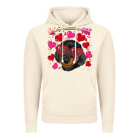 Vintage Artic valentine's day  dachshund puppy Vintage Hoodie - RanaPortraitStore