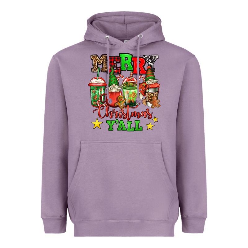 Merry Christmas Y'all Gnome Coffee Heavyweight Hoodie by Jasminsmagicworld | Teevron