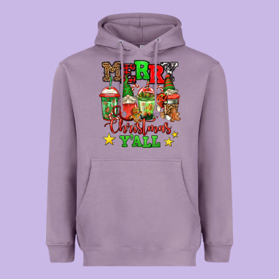 Merry Christmas Y'all Gnome Coffee Heavyweight Hoodie Designed By Jasminsmagicworld