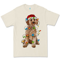 Bone cockapoo with christmas lights Premium Tee - RanaPortraitStore