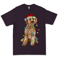 Plum cockapoo with christmas lights Premium Tee - RanaPortraitStore