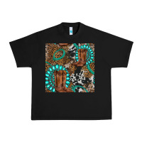 Black cowboy boot and gemstone Urban Heavy Tee - BundleAndBundleShop