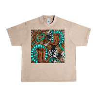 French Oak cowboy boot and gemstone Urban Heavy Tee - BundleAndBundleShop