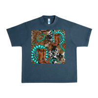 Midnight Navy cowboy boot and gemstone Urban Heavy Tee - BundleAndBundleShop