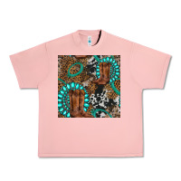 Salmon cowboy boot and gemstone Urban Heavy Tee - BundleAndBundleShop