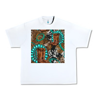 White cowboy boot and gemstone Urban Heavy Tee - BundleAndBundleShop