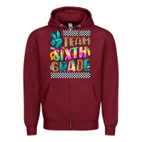 Burgundy team sixth grade Zipper Hoodie - NancyCooperArtShop