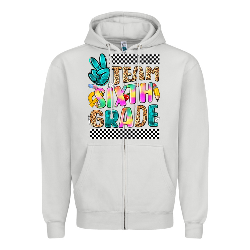 Team Sixth Grade Zipper Hoodie by NancyCooperArtShop | Teevron