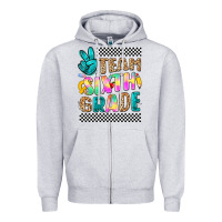 Heather Grey team sixth grade Zipper Hoodie - NancyCooperArtShop