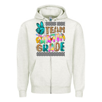 Oatmeal Heather team sixth grade Zipper Hoodie - NancyCooperArtShop