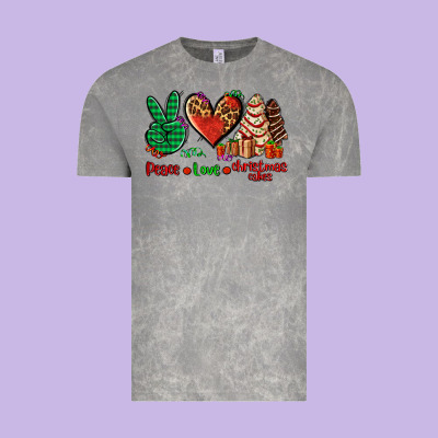 Peace Love Christmas Cakes Vintage Tee Designed By Adodesignshop
