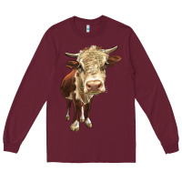 Burgundy Hereford Heifer Long Sleeve Tee - LillyAllenDesigns